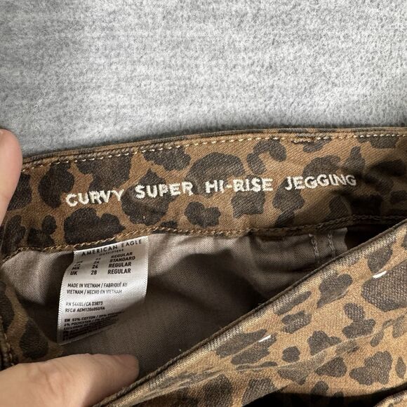 American‎ Eagle Leopard Jegging Next Level Stretch Curvy Super Hi-Rise Womens 24 - Picture 5 of 7